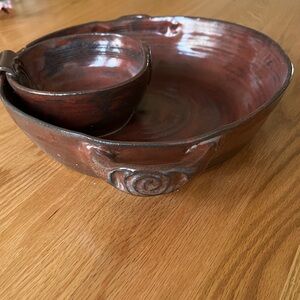 Handcrafted Reddish Brown Ceramic Bowl Set
